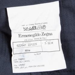 Ermenegildo Zegna Navy Blue Striped Regular Fit Trofeo Pant Suit L