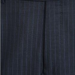 Ermenegildo Zegna Multiseason Navy Blue Striped Wool Regular Fit Mila Suit L