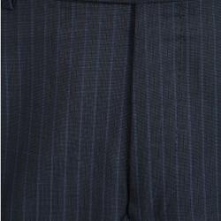 Ermenegildo Zegna Multiseason Navy Blue Striped Wool Regular Fit Mila Suit L