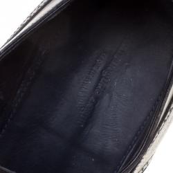 Pre Owned حذاء أوكسفوردز إيرمنجليدو زينيا ديربي جلد أسود برباط مقاس 43.5