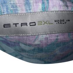 Pre Owned قميص إيترو أزرار أمامية أكمام طويلة كتان مطبوع متعدد الألوان 2XL