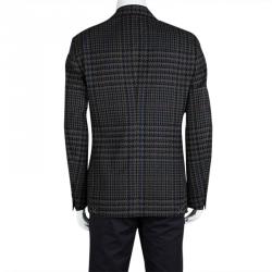 Pre Owned Etro Multicolor Printed Wool Notched Collar Blazer L