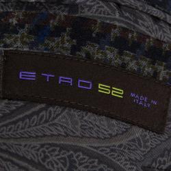 Pre Owned Etro Multicolor Printed Wool Notched Collar Blazer L