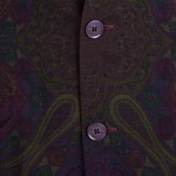 Etro Multicolor Paisley Printed Wool Notched Collar Superleggera Blazer XL