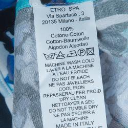 Pre Owned Etro Men's White Floral Print Shirt M