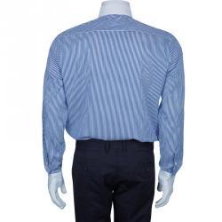 Pre Owned Etro Men's Blue Striped Shirt M