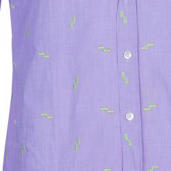 Pre Owned قميص إيترو بنفسجي مطرز رجالي M