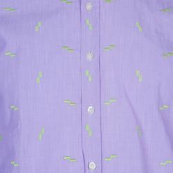 Pre Owned قميص إيترو بنفسجي مطرز رجالي M