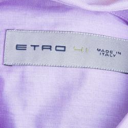 Pre Owned قميص إيترو بنفسجي مطرز رجالي M