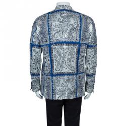Etro Men's Blue Printed Blazer L