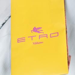 Pre Owned Etro White Printed Linen Blazer L