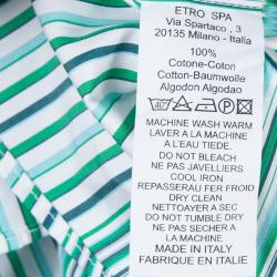 Pre Owned Etro Green Striped Long Sleeve Buttondown Shirt M
