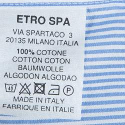 Pre Owned قميص إيترو قطن أزرق مكسم مخطط مزخرف M