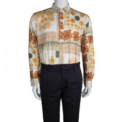 مملوكة مسبقًا Etro Multicolor Pasta Print Long Sleeve Button Front Cotton Shirt XL
