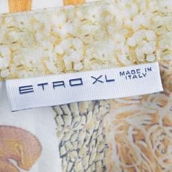 مملوكة مسبقًا Etro Multicolor Pasta Print Long Sleeve Button Front Cotton Shirt XL