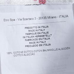 Pre Owned قميص إيترو طباعة ورق كوتشينا بأكمام طويلة أزرار أمامية L