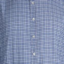 مملوكة مسبقًا قميص إيترو كاروهات أزرق بياقة وأساور متباينة L