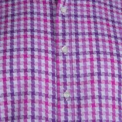 Pre Owned Etro Two Tone Geometric Weave Long Sleeve Button Front Cotton Shirt L