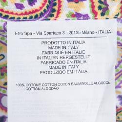 مملوكة مسبقًا Etro Multicolor Paisley Print Long Sleeve Button Front Cotton Shirt L