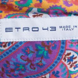 Pre Owned قميص إيترو مطبوع متعدد الألوان بأكمام طويلة أزرار أمامية L