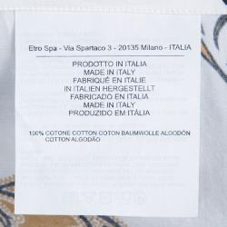 مملوكة مسبقًا Etro Brown and White Printed Long Sleeve Buttondown Cotton Shirt XL