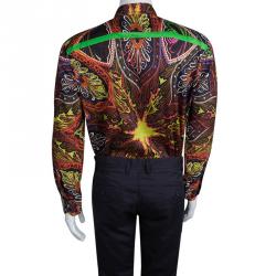 Pre Owned قميص إيترو كم طويل أزرار أمامية نقوش متعددة الألوان XL