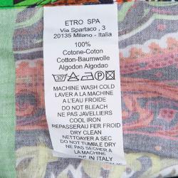 Pre Owned قميص إيترو كم طويل أزرار أمامية نقوش متعددة الألوان XL