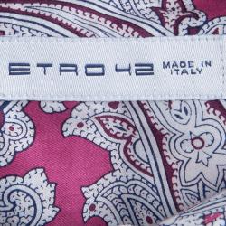 مملوكة مسبقًا Etro Pink Paisley Printed Cotton Long Sleeve Button Front Shirt L
