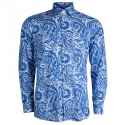 ETRO mixed paisley-print shirt blue