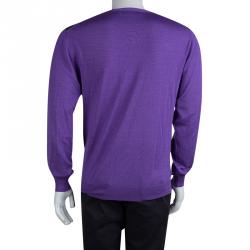 Etro Purple Paisley Printed Button Front Cardigan XL