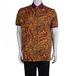 Pre Owned Etro Multicolor Paisley Printed Polo T-Shirt 3XL