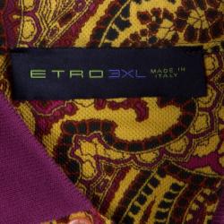 Pre Owned Etro Multicolor Paisley Printed Polo T-Shirt 3XL