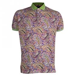 Pre Owned Etro Multicolor Paisley Printed Polo T-Shirt 2XL