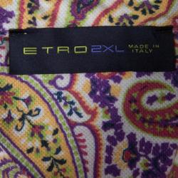 Pre Owned Etro Multicolor Paisley Printed Polo T-Shirt 2XL