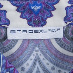مملوكة مسبقًا Etro Purple Paisley Printed Cotton Long Sleeve Button Front Shirt L