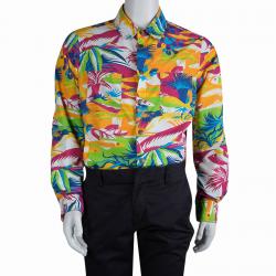 Pre Owned قميص إيترو  بأزرار أمامية وأكمام طويلة نقش متعدد الألوان XL