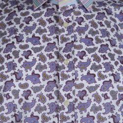 Pre Owned Etro Paisley Printed Long Sleeve Buttondown Cotton Shirt XL
