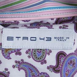 Pre Owned Etro Paisley Printed Long Sleeve Buttondown Cotton Shirt XL