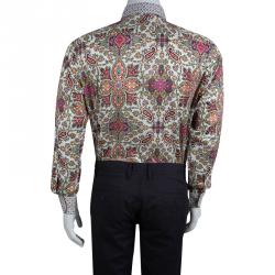 Pre Owned قميص إيترو  بأزرار أمامية وأكمام طويلة قطن متعدد الألوان L