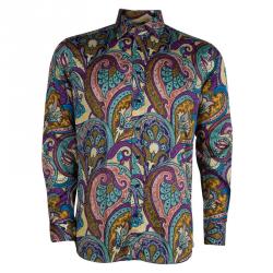 Etro Multicolor Paisley Printed Cotton Long Sleeve Button Front Shirt L