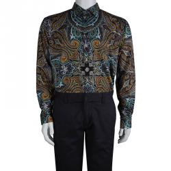 Pre Owned Etro Multicolor Paisley Printed Cotton Long Sleeve Button Front Shirt XL