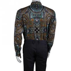 Pre Owned Etro Multicolor Paisley Printed Cotton Long Sleeve Button Front Shirt XL