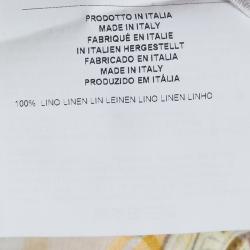 Pre Owned Etro Floral Printed Linen Contrast Collar Button Front Shirt L