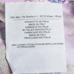 Pre Owned قميص إيترو قطن وردي مطبوع بأكمام طويلة أزرار أمامية M