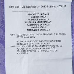 Pre Owned Etro Purple Cotton Paisley Motif Long Sleeve Button Front Shirt XL