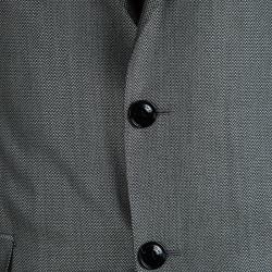Pre Owned Etro Monochrome Patterned Notched Collar Blazer L
