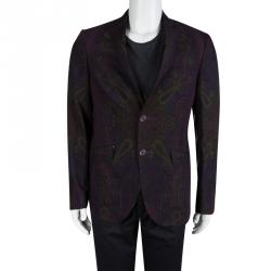 Pre Owned Etro Multicolor Paisley Printed Wool Blazer M