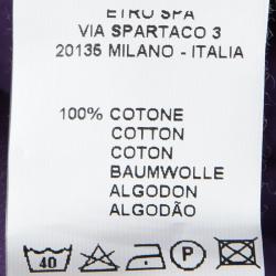 مملوكة مسبقًا قميص إيترو قطن بنفسجي طيات مزينة أكمام طويلة أزرار أمامية L