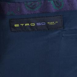 Pre Owned Etro Purple Paisley Motif Jacquard Silk Blazer M
