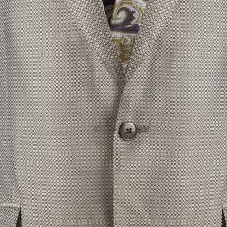 Pre Owned Etro Brown Patterned Jacquard Silk Blazer L